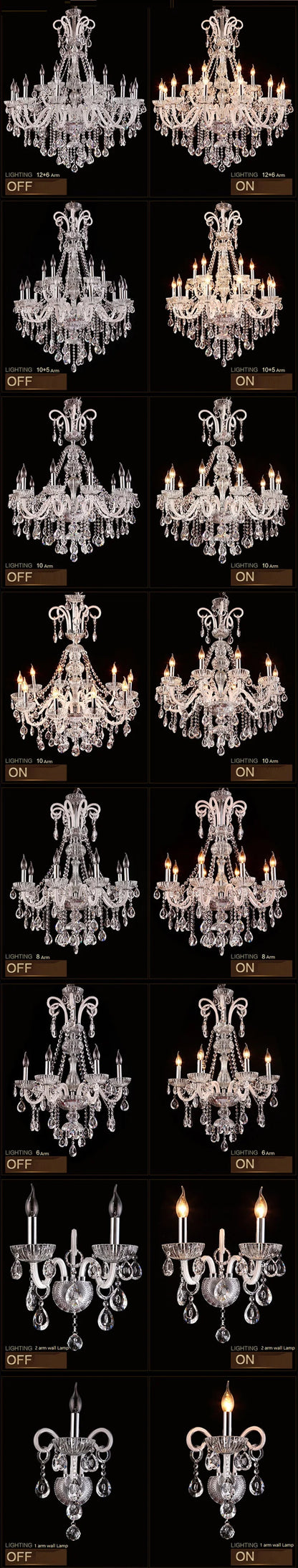 Luxury Crystal Arm Chandelier
