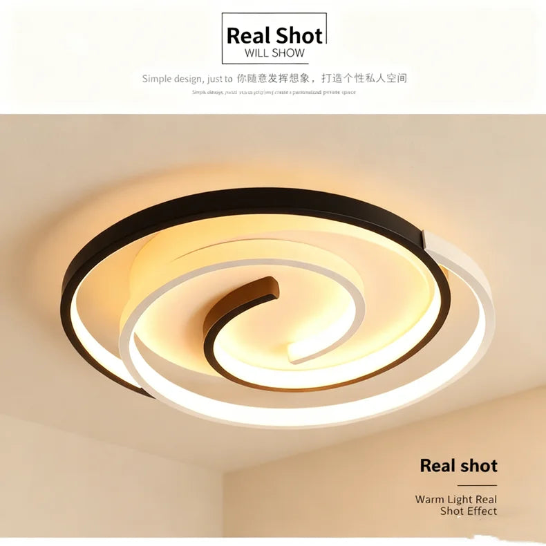Sculptural Spiral LED Ceiling Light