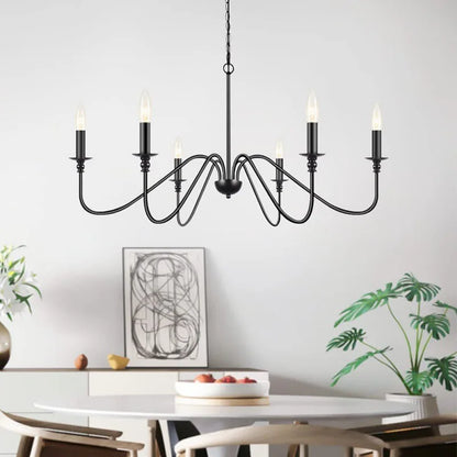 Retro Loft Black & Gold Chandelier