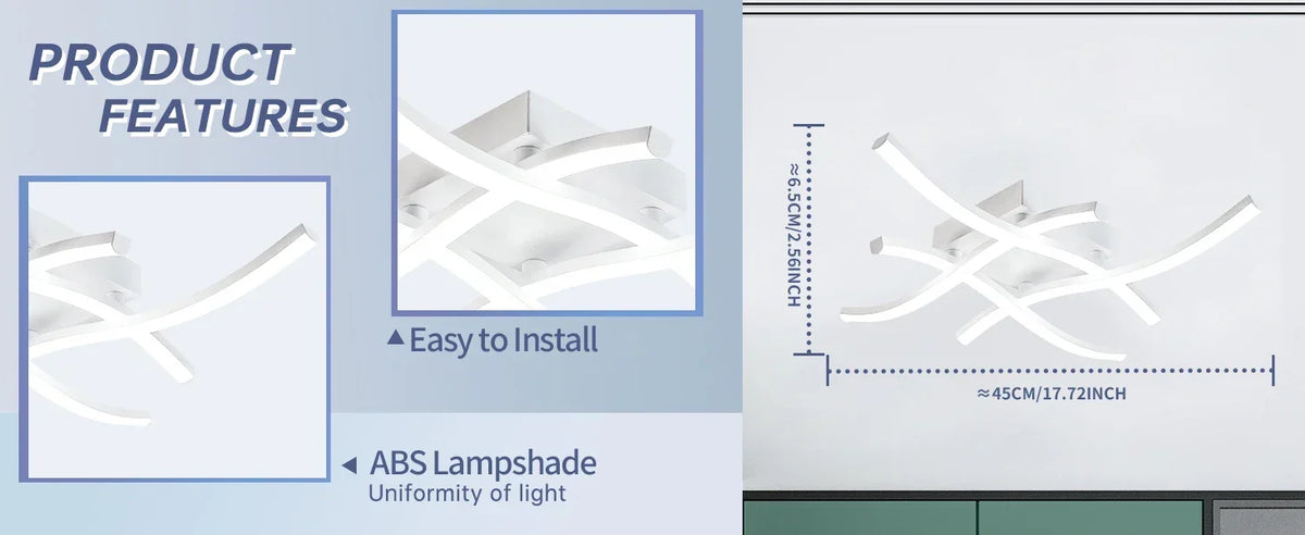 Geometric Wave LED Ceiling Light