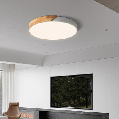 Scandinavian Wood Flush Mount Ceiling Light With LED Light – alternative view 7