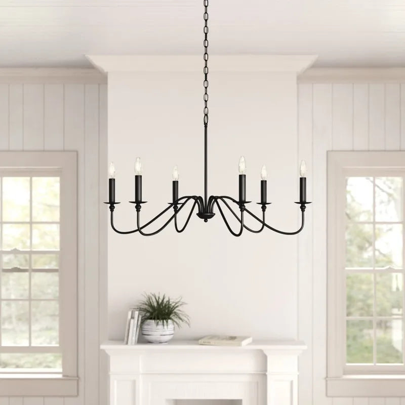 Retro Loft Black & Gold Chandelier