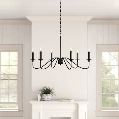 Retro Loft Black & Gold Chandelier