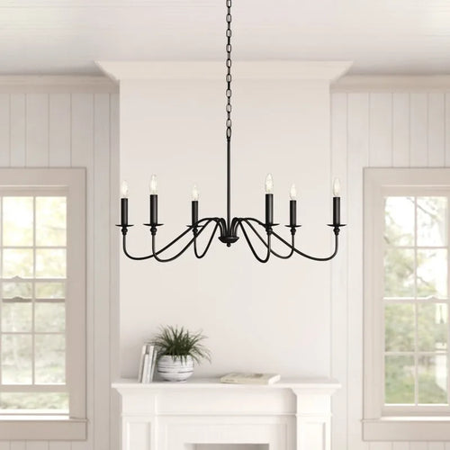 Retro Loft Black & Gold Chandelier