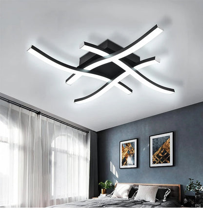 Modern Crossed Bar LED Ceiling Light