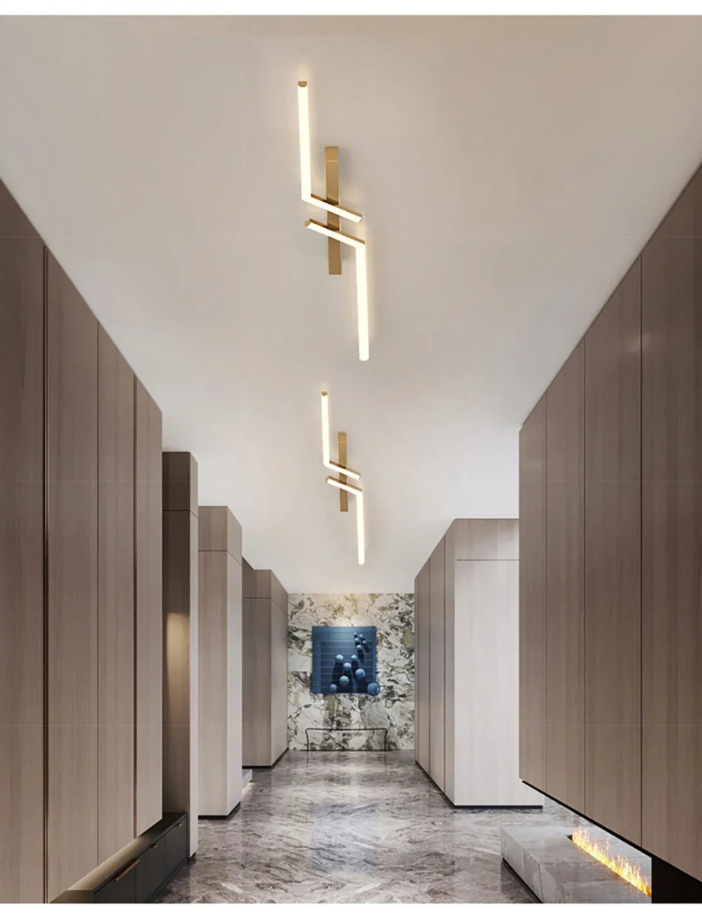 Linear Gold LED Ceiling Light