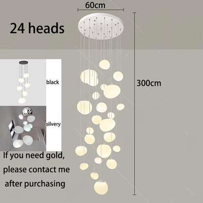 Modern Raindrop Staircase Chandelier