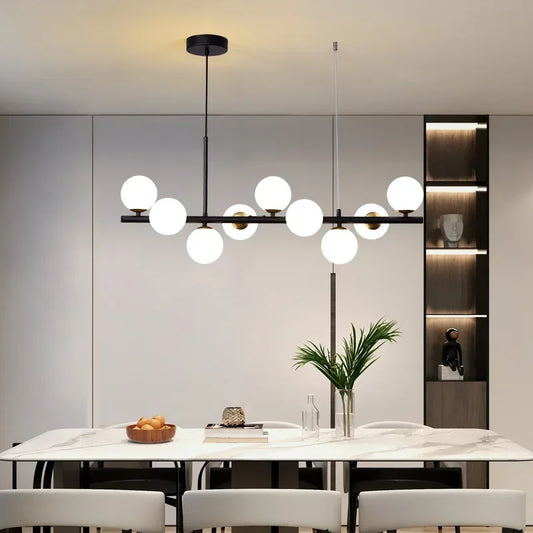 Modern Glass Globe Branch Chandelier