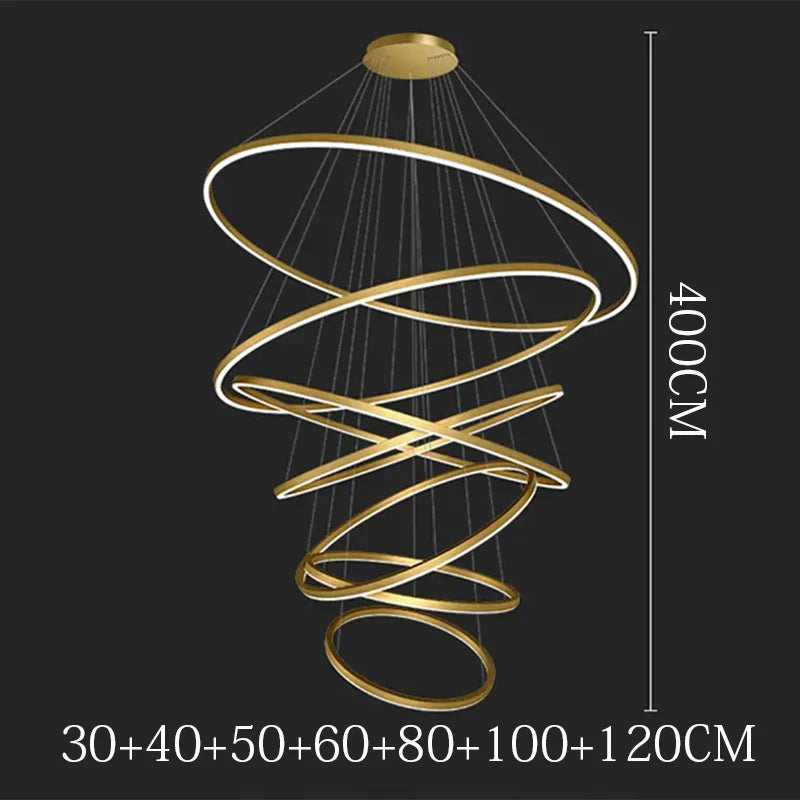 Sculptural Ring Staircase Chandelier