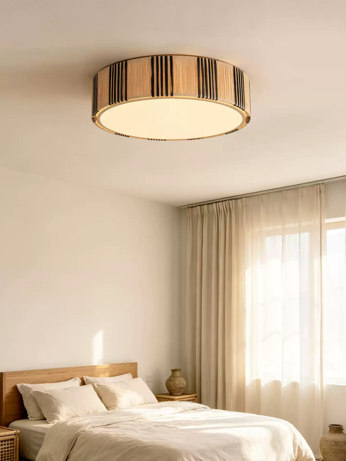 Natural Raffia Flush Ceiling Light, alternative view 3