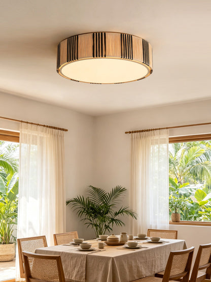 Natural Raffia Flush Ceiling Light, alternative view 6