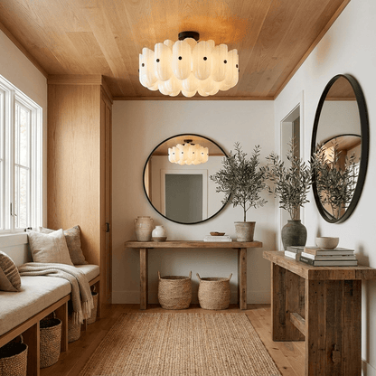 Fluted Glass Semi-Flush Ceiling Light, alternative view 3