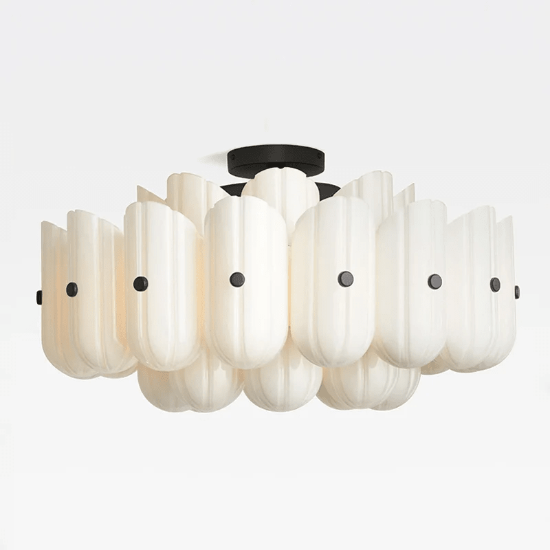 Fluted Glass Semi-Flush Ceiling Light, alternative view 10