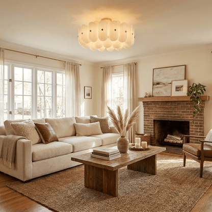 Fluted Glass Semi-Flush Ceiling Light, alternative view 6