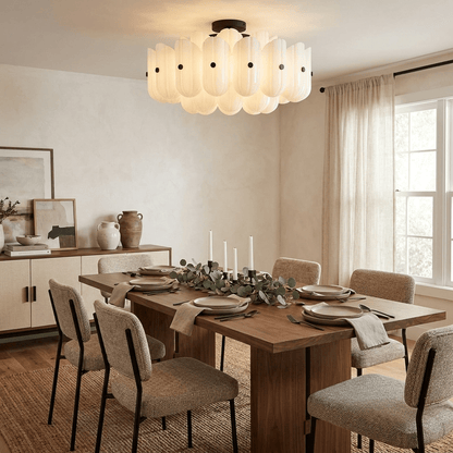 Fluted Glass Semi-Flush Ceiling Light, alternative view 7