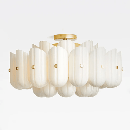 Fluted Glass Semi-Flush Ceiling Light, alternative view 9
