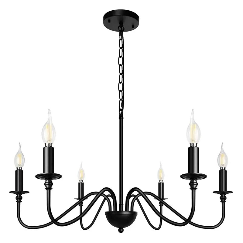Retro Loft Black & Gold Chandelier