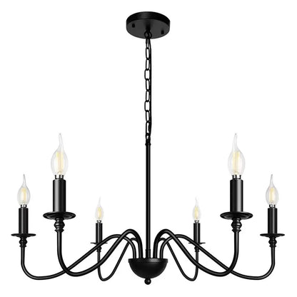 Retro Loft Black & Gold Chandelier