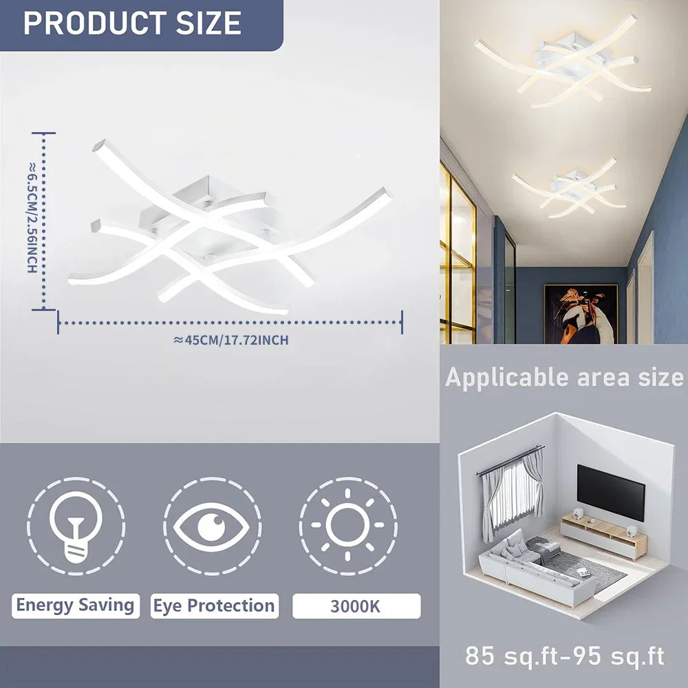 Geometric Wave LED Ceiling Light