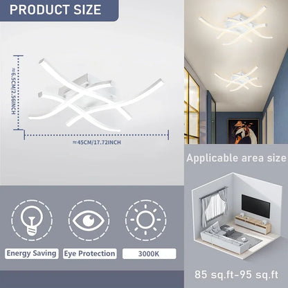 Geometric Wave LED Ceiling Light