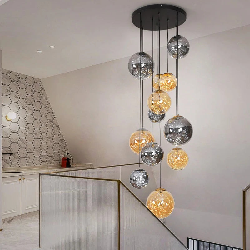 Nordic Multi-Light Staircase Chandelier