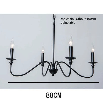 Retro Loft Black & Gold Chandelier