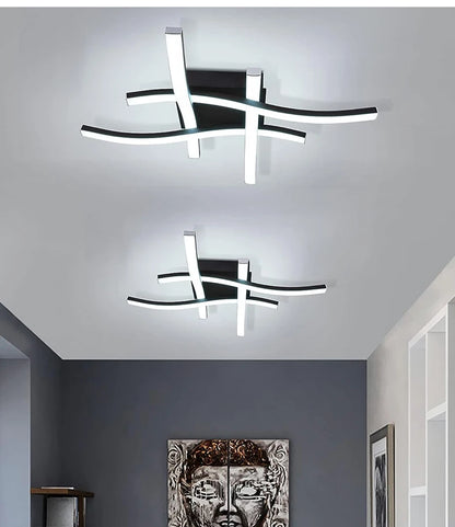 Modern Crossed Bar LED Ceiling Light