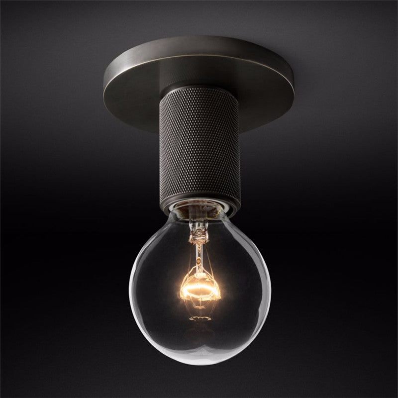 Industrial Glass and Brass Flush Ceiling Light, alternative view 15