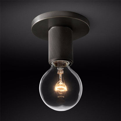 Industrial Glass and Brass Flush Ceiling Light, alternative view 15