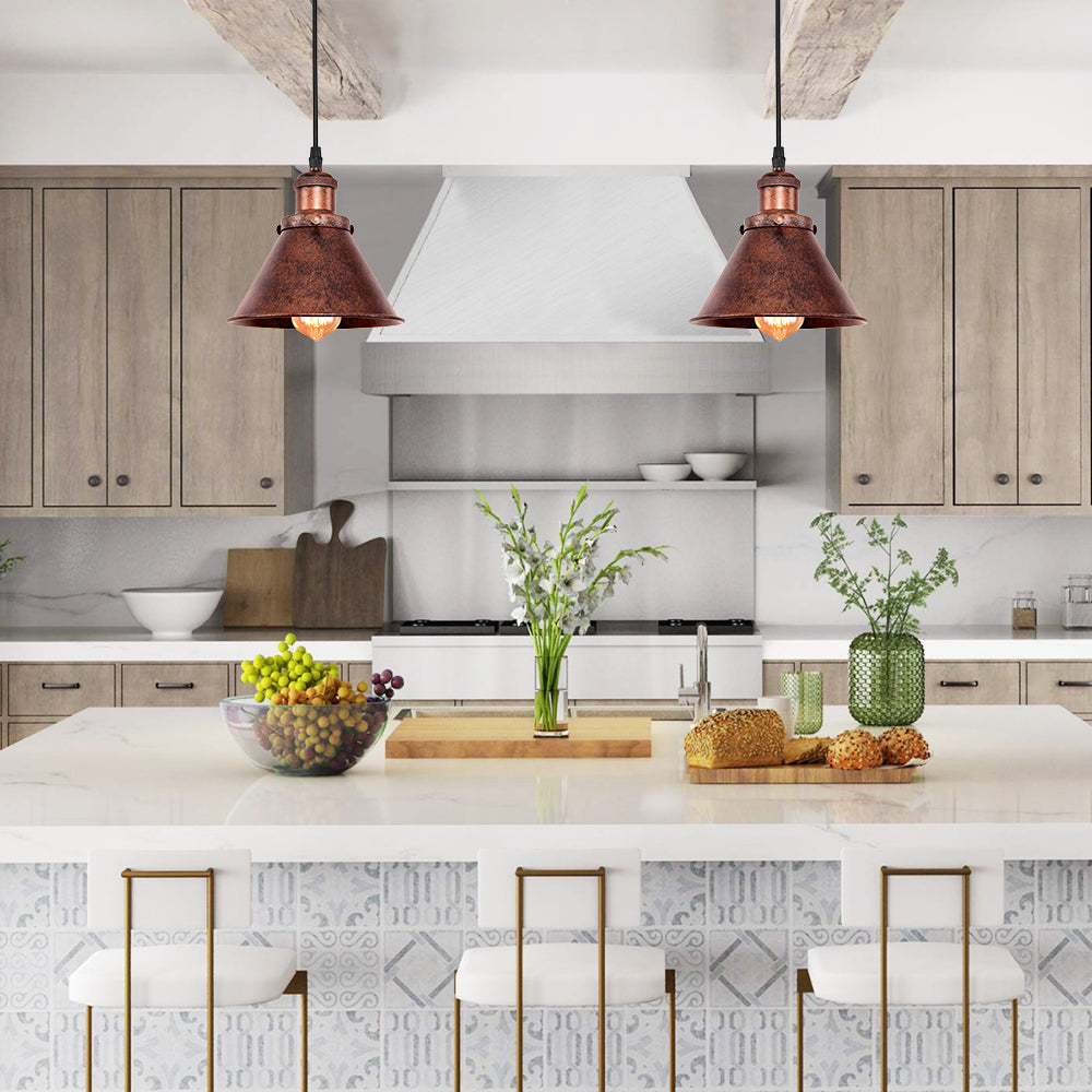 Farmhouse Single Rustic Copper Pendant Light – alternative view 3