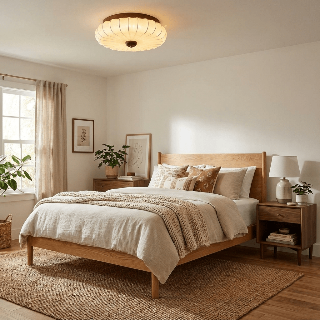 Fabric Petal Flush Ceiling Light, alternative view 6