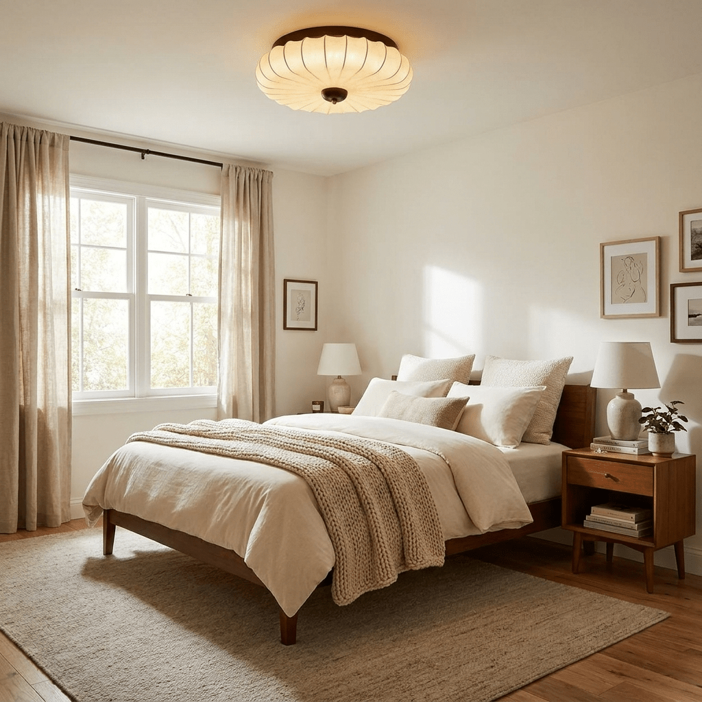 Fabric Petal Flush Ceiling Light, alternative view 2