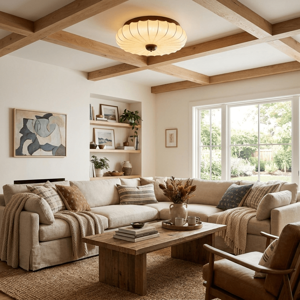 Fabric Petal Flush Ceiling Light, alternative view 4