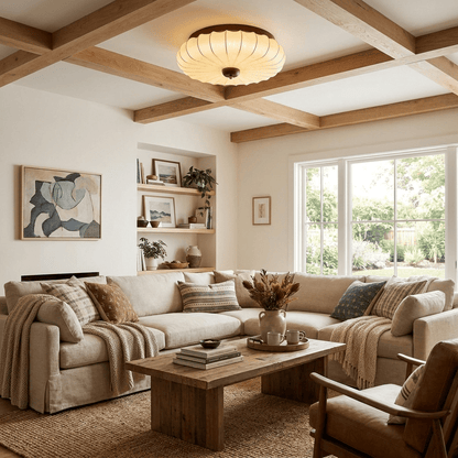 Fabric Petal Flush Ceiling Light, alternative view 4