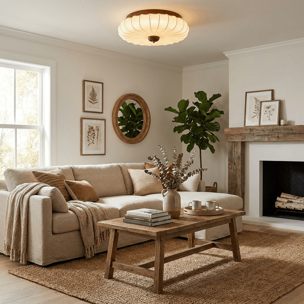 Fabric Petal Flush Ceiling Light, alternative view 5