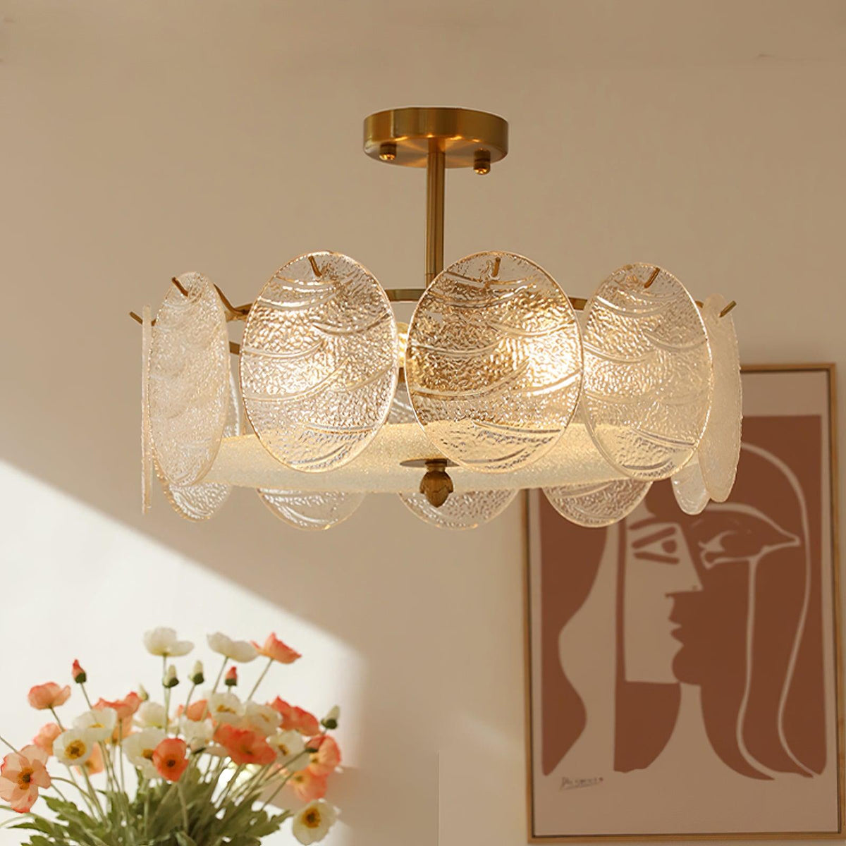 Gold Glass Globe Ceiling Light, alternative view 3