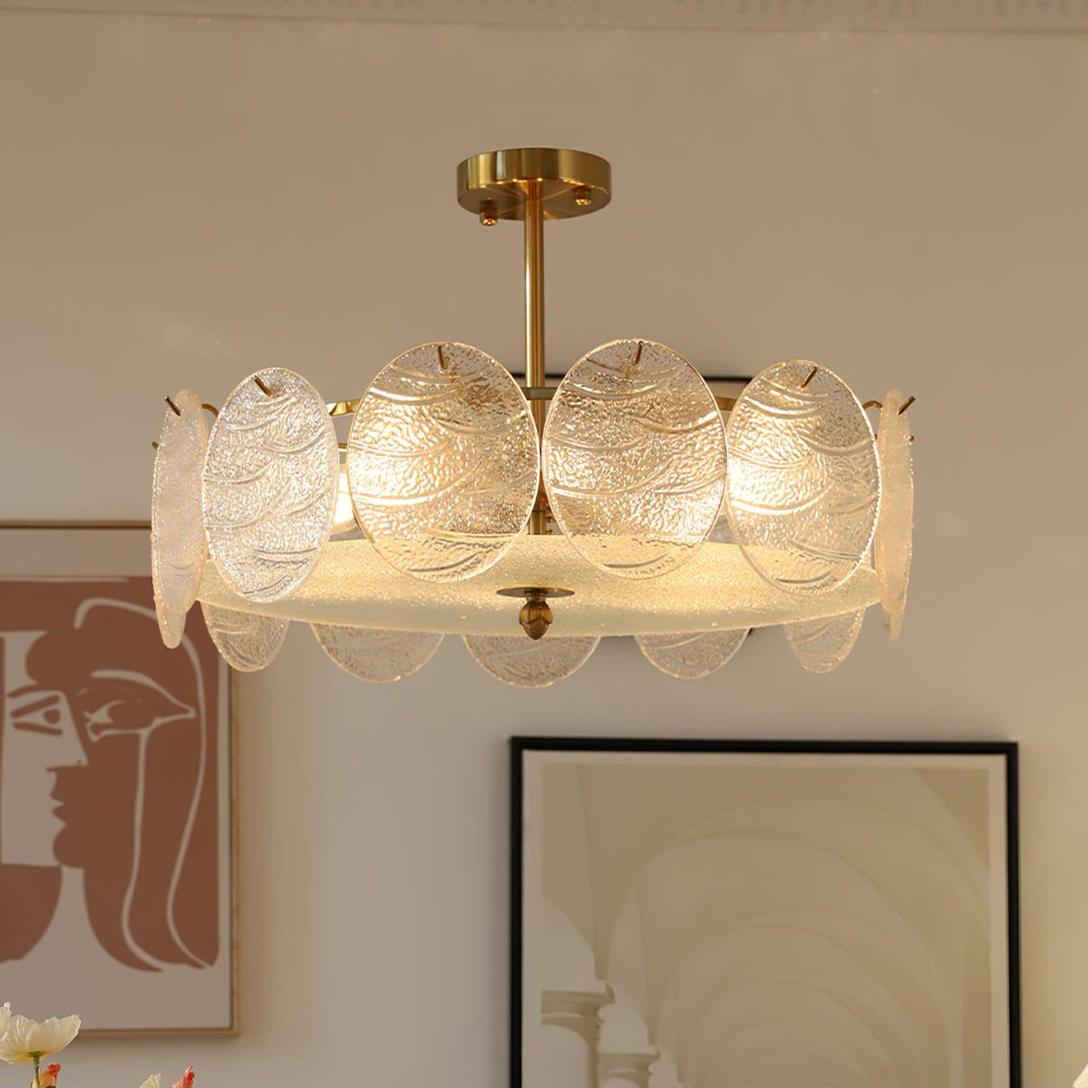 Gold Glass Globe Ceiling Light, alternative view 2