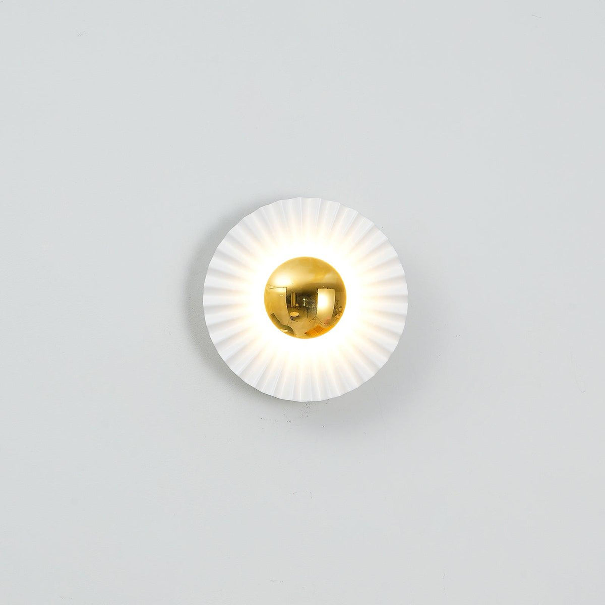 Mid-Century Gold and White Flush Wall Light, alternative view 9