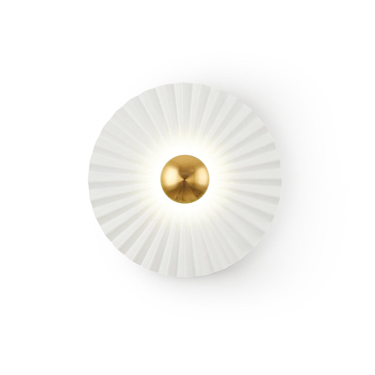 Mid-Century Gold and White Flush Wall Light, alternative view 10
