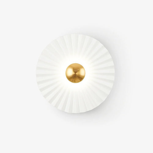 Mid-Century Gold and White Flush Wall Light by Everden Living