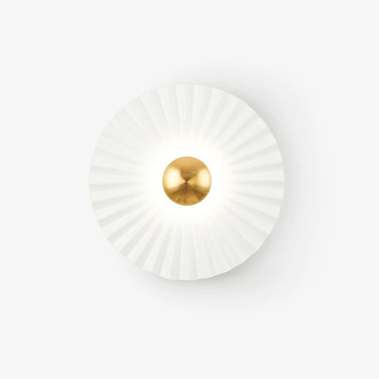 Mid-Century Gold and White Flush Wall Light by Everden Living