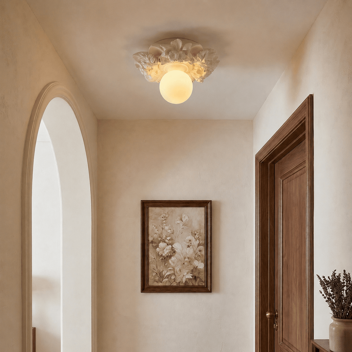 Victorian Glass Flush Ceiling Light, alternative view 4