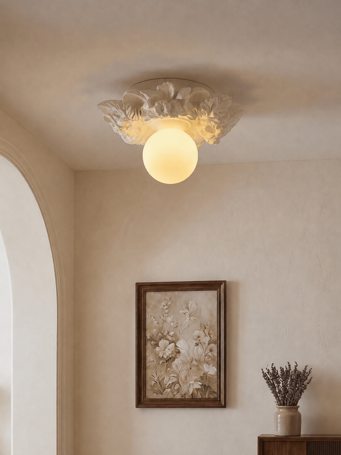 Victorian Glass Flush Ceiling Light, alternative view 5
