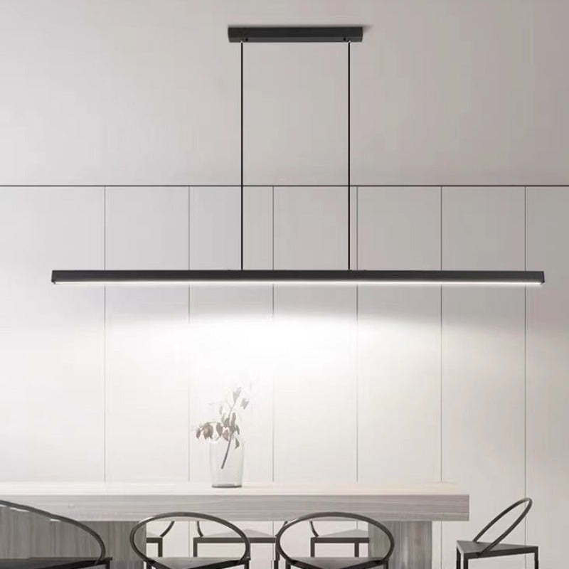 Thala Modern Linear Metal LED Pendant Light Black/Brown – alternative view 5
