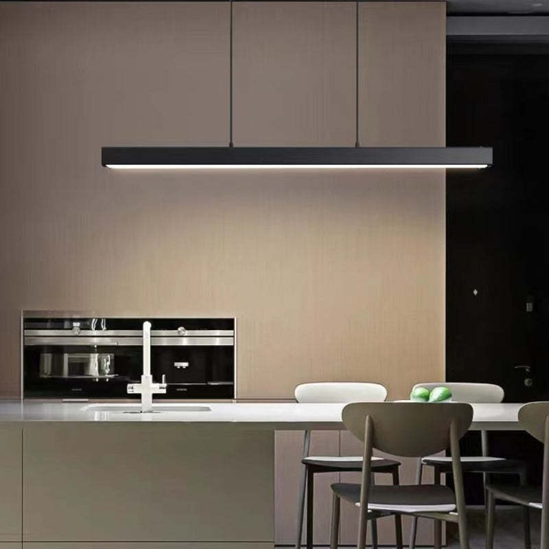Thala Modern Linear Metal LED Pendant Light Black/Brown – alternative view 8
