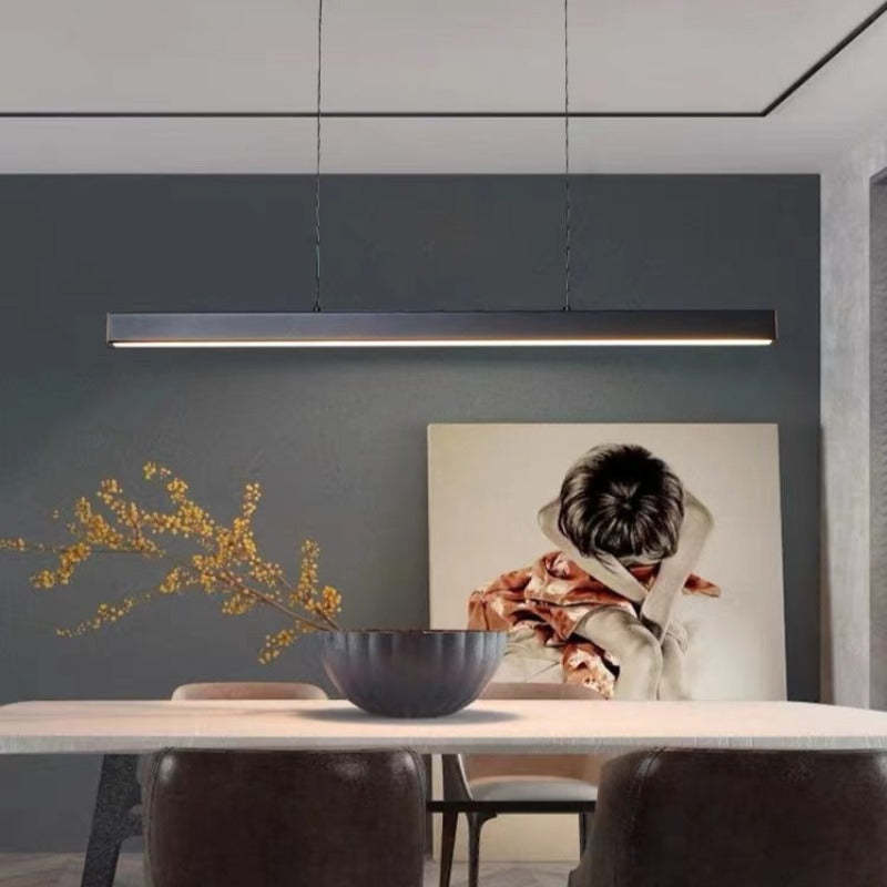 Thala Modern Linear Metal LED Pendant Light Black/Brown – alternative view 6