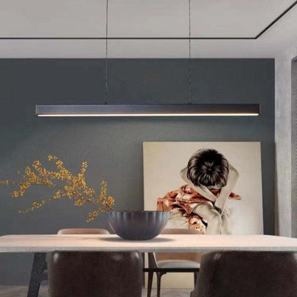 Thala Modern Linear Metal LED Pendant Light Black/Brown – alternative view 6