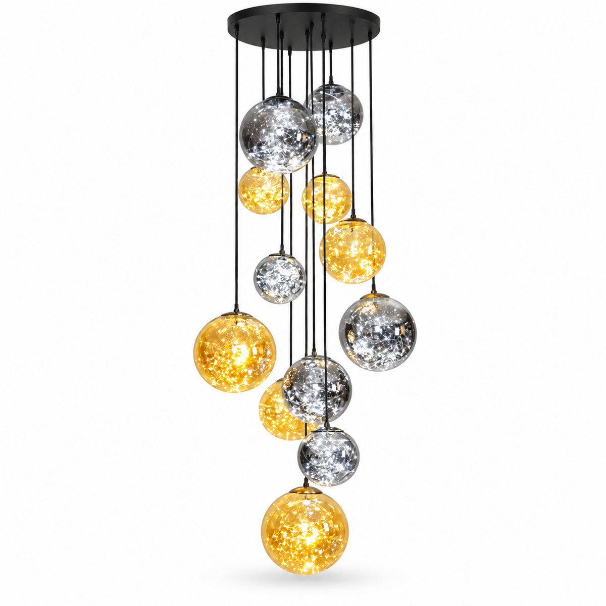 Nordic Multi-Light Staircase Chandelier on a clean white background