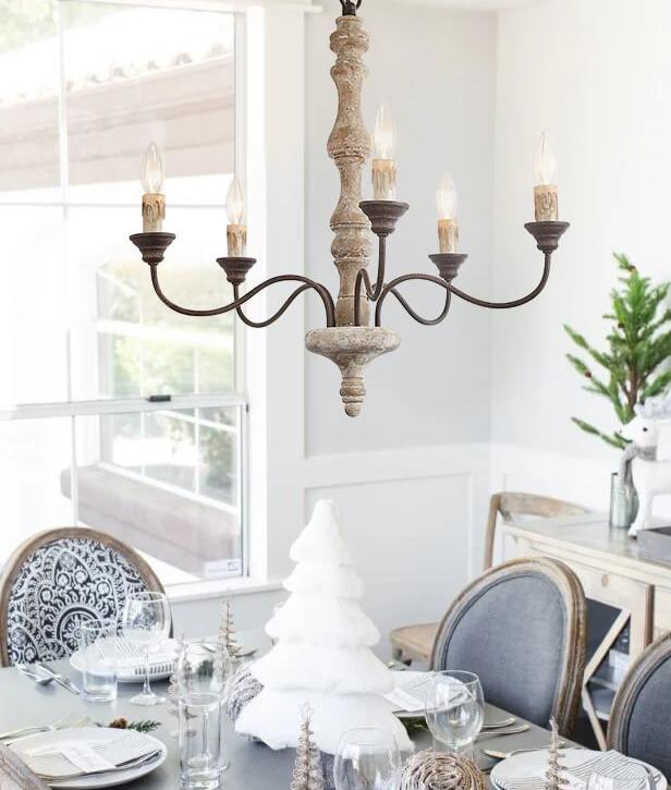 Farmhouse 5-Light Candle Style Chandelier – alternative view 6