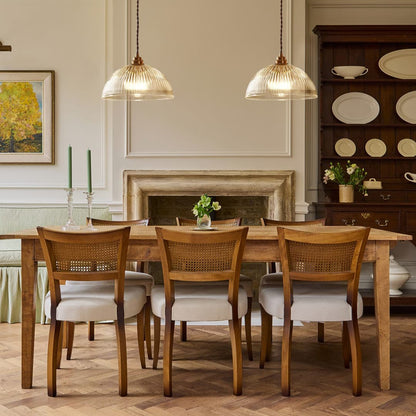 Farmhouse Industrial 1-Light Clear Ribbed Dome Shape Glass Pendant Light – alternative view 3